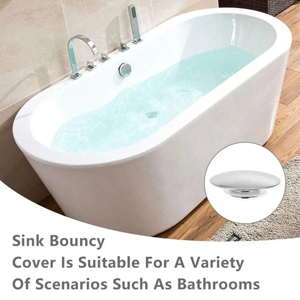 1Pcs Push Button Waste Sink Plug Click Clack Alloy Drain Stopper Silver 66mm Basin PopUp Cap Replacement Part for Bathroom Sink Oasis Select