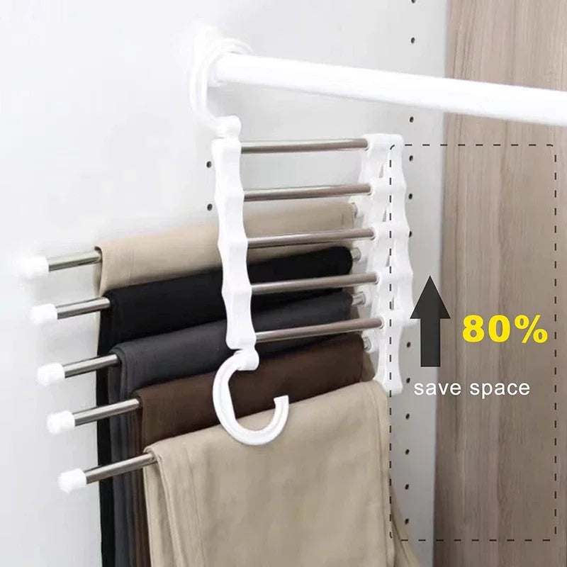 Pants Hanger Clothes Hangers Tongs Clothes Rack Hangers Stainless Steel Folding Pant Rack Tie Hanger Bedroom Closet Organizer Oasis Select