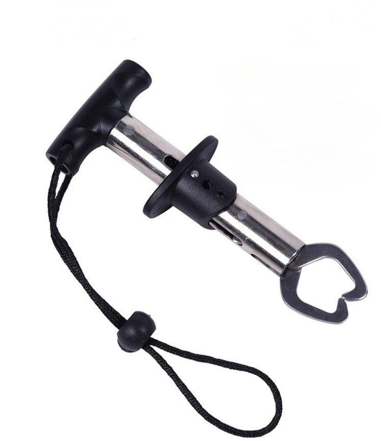 Fish Control Device Stainless Steel Belt Weighing with Ruler Fish Lock Fish Clamp Fish Catch Device Fish Clamp Fishing Gear Oasis Select T handle