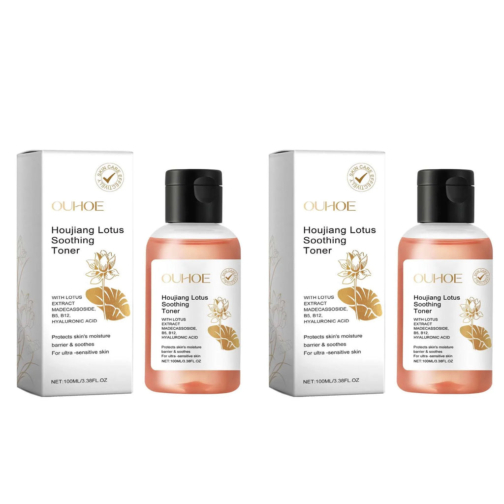 Lotus Facial Toner Soothing Moisturizing Smoothing Brightening Firming Skin Care for Sensitive Skin Pore Refining Essence Toner Oasis Select 2 x 100ml Boxed