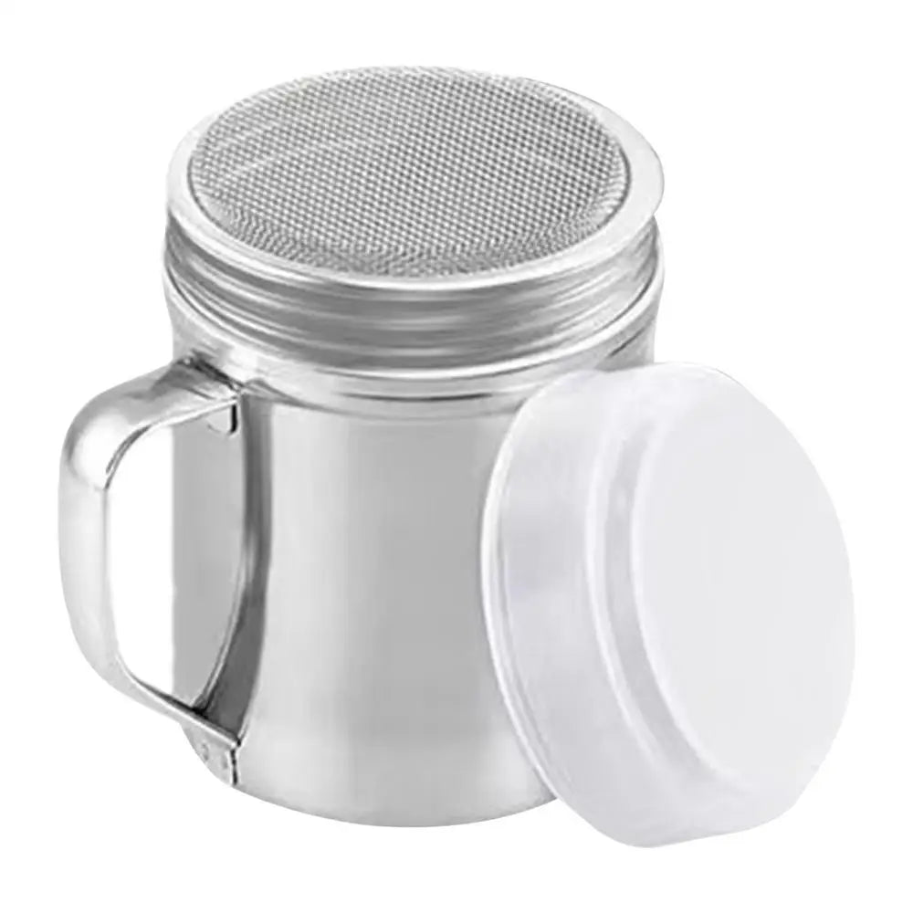Powder Shaker Sugar Shaker Duster Stainless Steel Fine Mesh Shakers Stainless Steel Salt and Pepper Shaker for Cooking Kitchen Oasis Select Silver