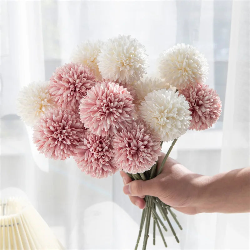 6 Piece Hydrangea Artificial Flower Bouquet Boho Wedding Home Bedroom Decor Craft Vase Arrangement Decorative Accessories Oasis Select