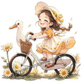 Today Also Try To Be Happy Duck Positive Girl Stickers Paper Wall Doors and Windows Decoration Refrigerator Car Cute Decals Oasis Select SS9017 15cm