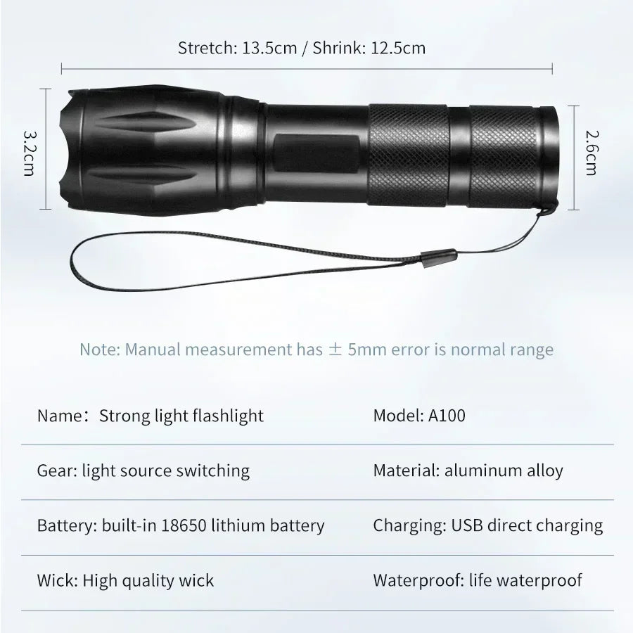 GGBEE 4-Color Rechargeable LED Flashlight – Camping & Emergency Rechargeable LED Flashlight Oasis Select