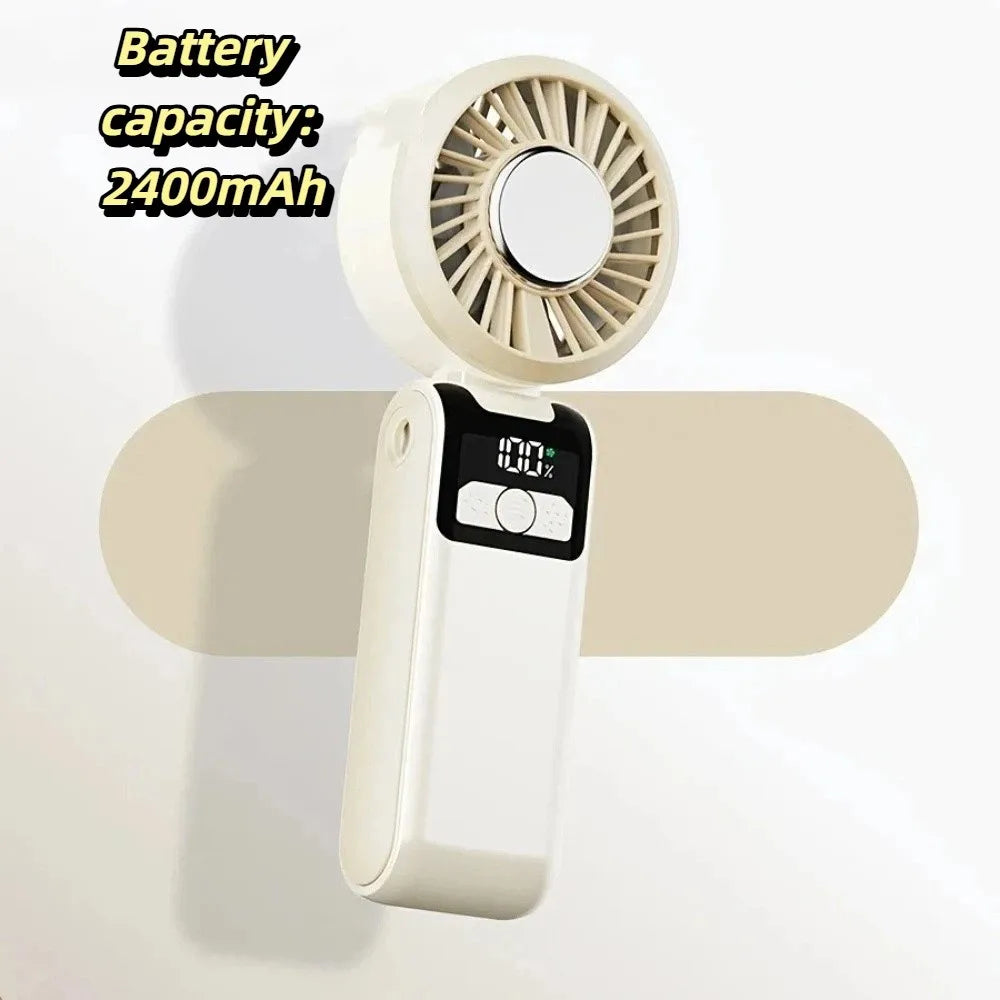 Flexible Folding Design Semiconductor Heat Dissipation Fan Soft Ambient Light Reliable Material Portable Folding Fan Oasis Select White