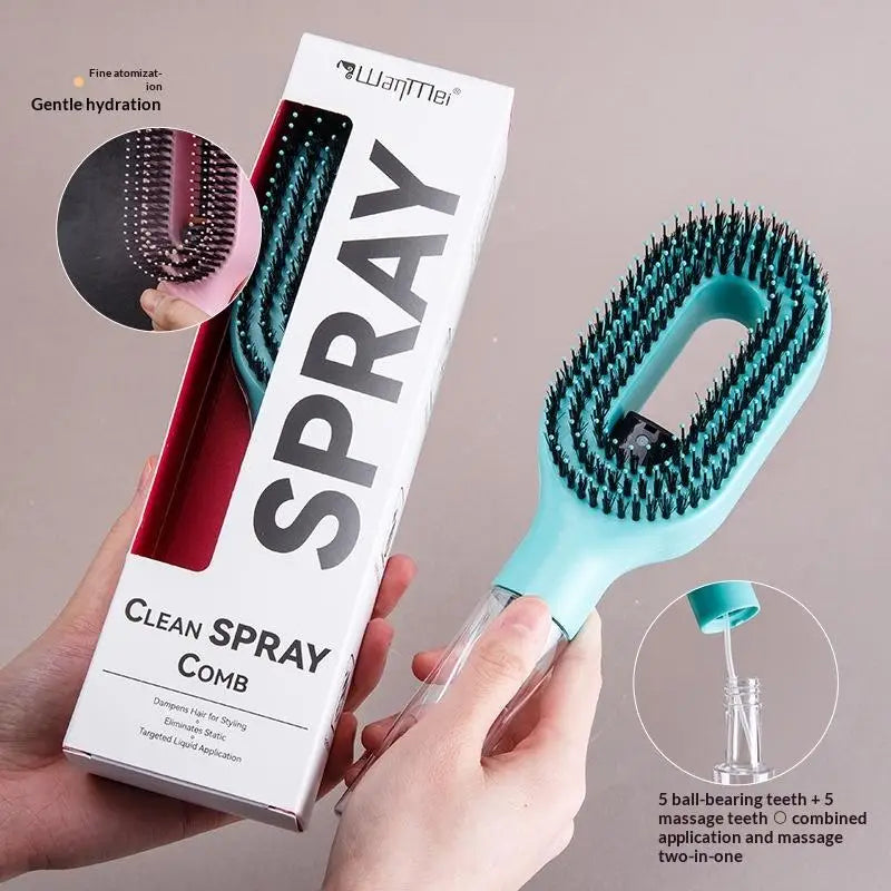 1PC Refillable Liquid Spray Hair Brush, Anti-static Soft Bristle Comb, Hair Styling & Massage Comb for Home Use Oasis Select
