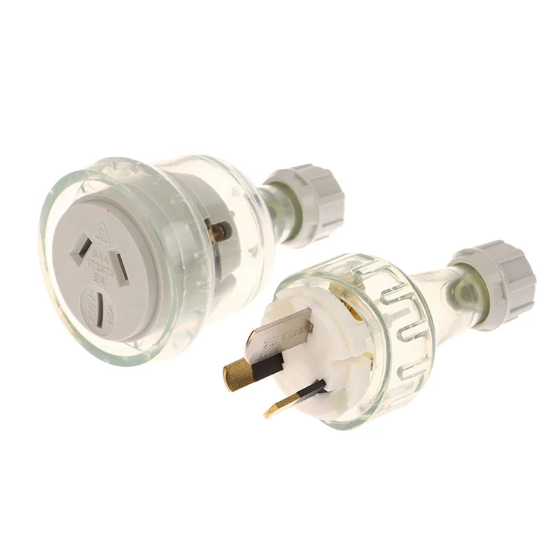 1Pc SAA Rewirable Plug Socket Australian Male Plug Female Socket 3 Prong Electrical Socket Grounded Rewire Socket DIY Assembled Oasis Select
