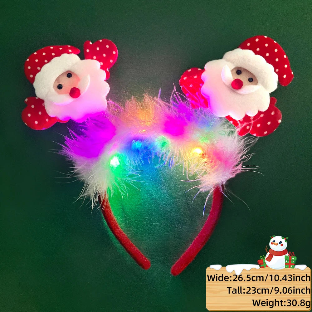 LED Christmas Feather Glow Headband – Kids Party Costume