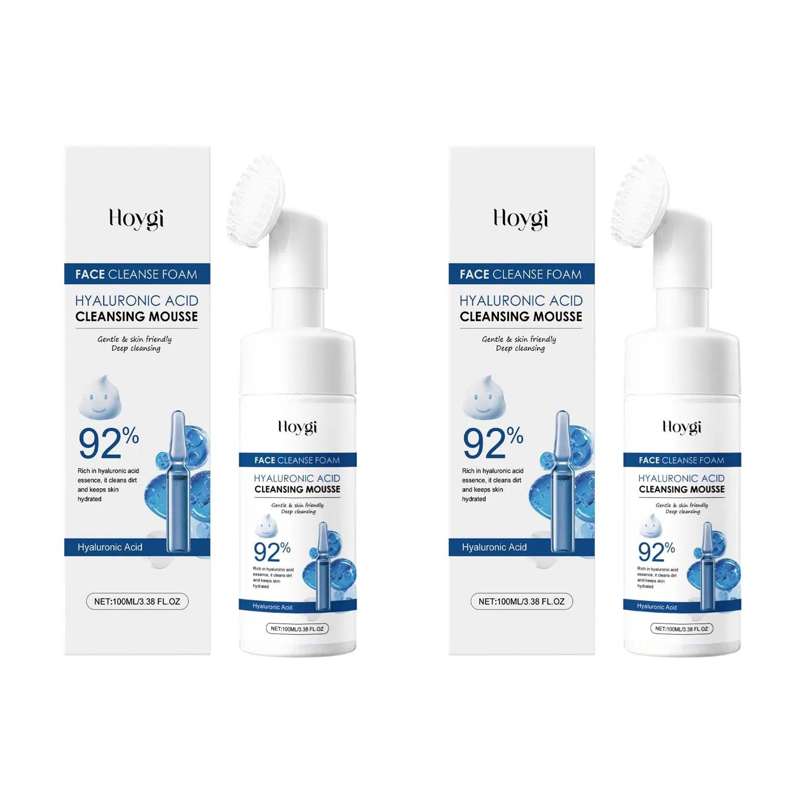 Hoygi Hyaluronic Acid Cleansing Foam – Oil Control Face Wash Facial Cleanser Oasis Select 2 x 100ml Boxed