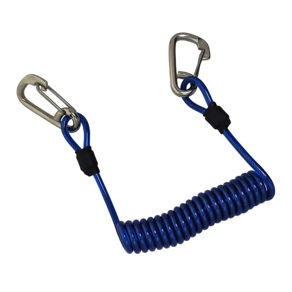 Diving Coil Tether Stainless Steel Spring Leash Anti-Loss Safety Lanyard with 316 SS Clips for Underwater Photography Snorkeling Oasis Select
