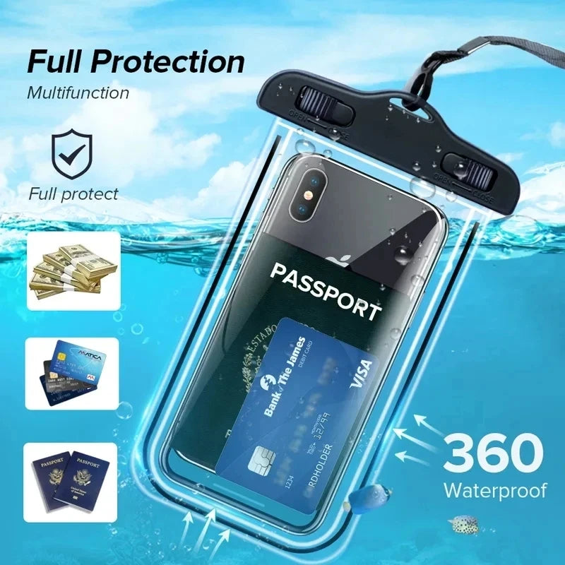 Swimming Bags Waterproof Phone Case Water proof Bag Mobile Phone Pouch PV Cover for iPhone 12 Pro Xs Max XR X 8 7 Galaxy S10 Oasis Select