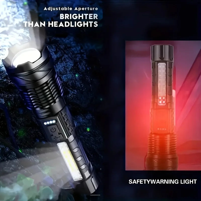 P50 LED Tactical Flashlight 2000LM | Zoom, Rechargeable USB-C