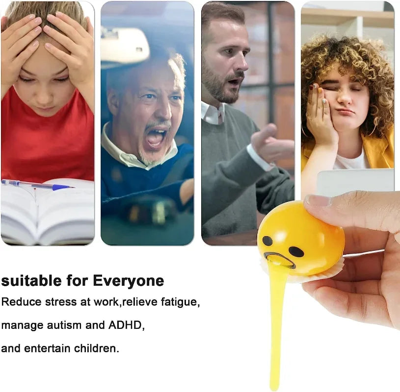 Squishy Egg Yolk Stress Ball – Soft Silicone Squeeze Prank Toy Novelty Squeeze Toy Oasis Select