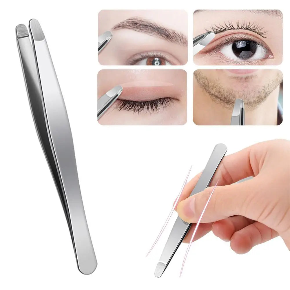 Stainless Steel Rounded Tip Tweezers – Eyebrow & Hair Removal