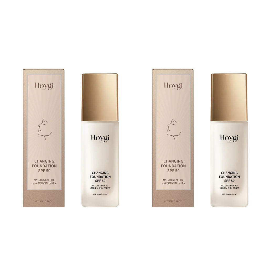 Hoygi SPF50 Liquid Concealer Foundation – Matte Oil Control Liquid Foundation Oasis Select 2 x 30ml Boxed