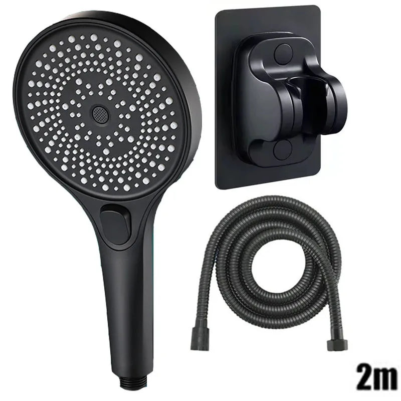 Showerhead shower bathroom accessories large panel showers for bathroom items 3 modes knobs portable heads parts fixture home Oasis Select Black suit E