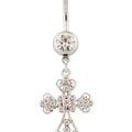 Stainless Steel Cross Pendant Navel Nail Fashion Crystal Rhinestone Belly Button Rings For Women Body Sexy Piercing Jewelry Oasis Select Default Title