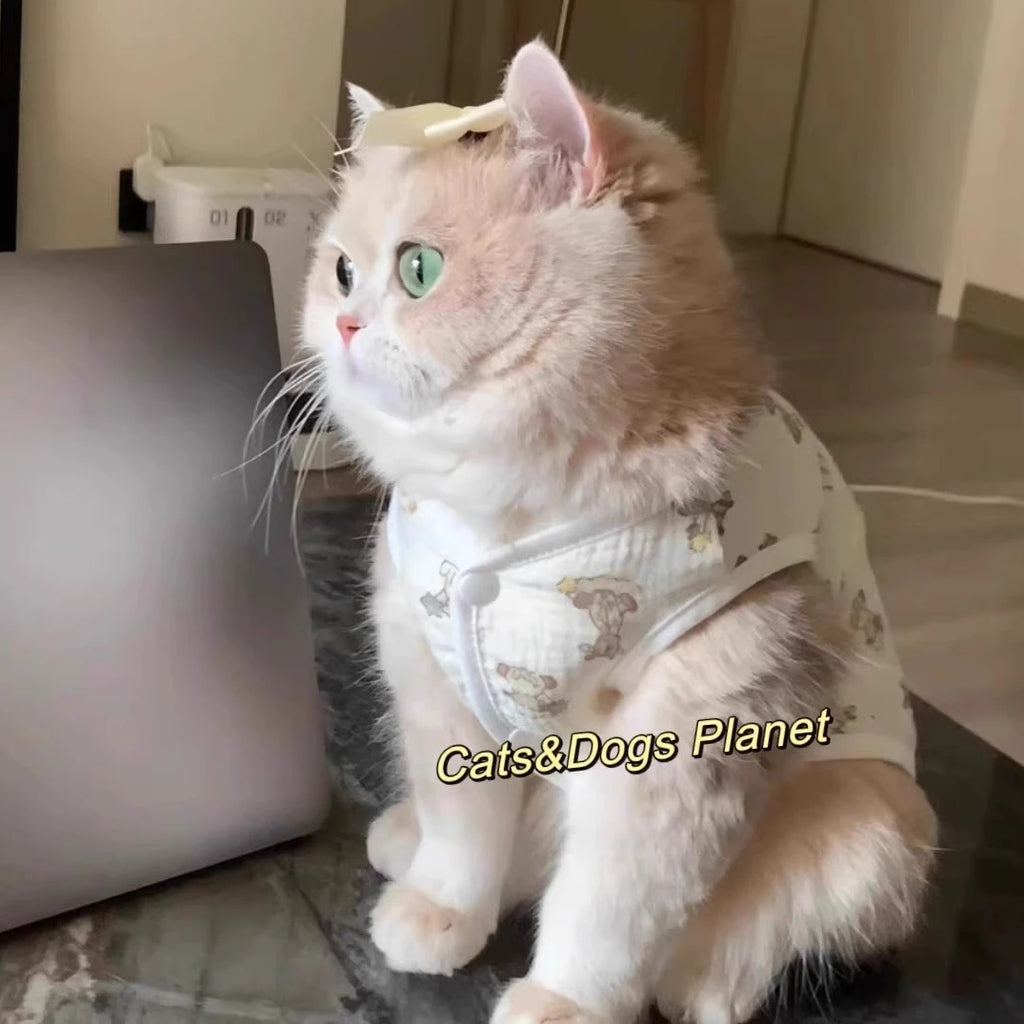Bear Pet Vest Dog Clothes Cat Solid T-shirt Clothing Dogs Thin Small Fashion Chihuahua Summer Cats Vests Breathable Thin Section Oasis Select