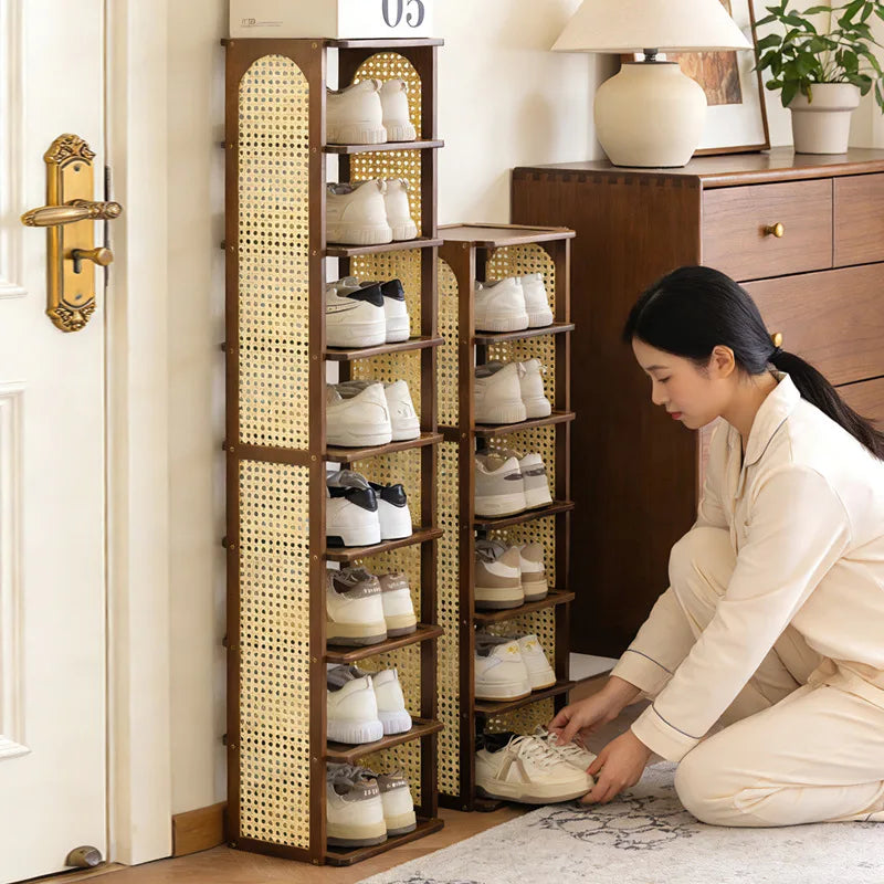 Multi-layer household door Small narrow shoe cabinet Simple and does not take up space Strong and durable Home storage shelf Oasis Select