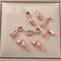 5pcs 18K Gold Plated Leaf Shaped Pinch Bails,Pendant Clips with Clip,Jewelry Connectors For DIY Necklace Earrings Making Supply Oasis Select Rose Gold