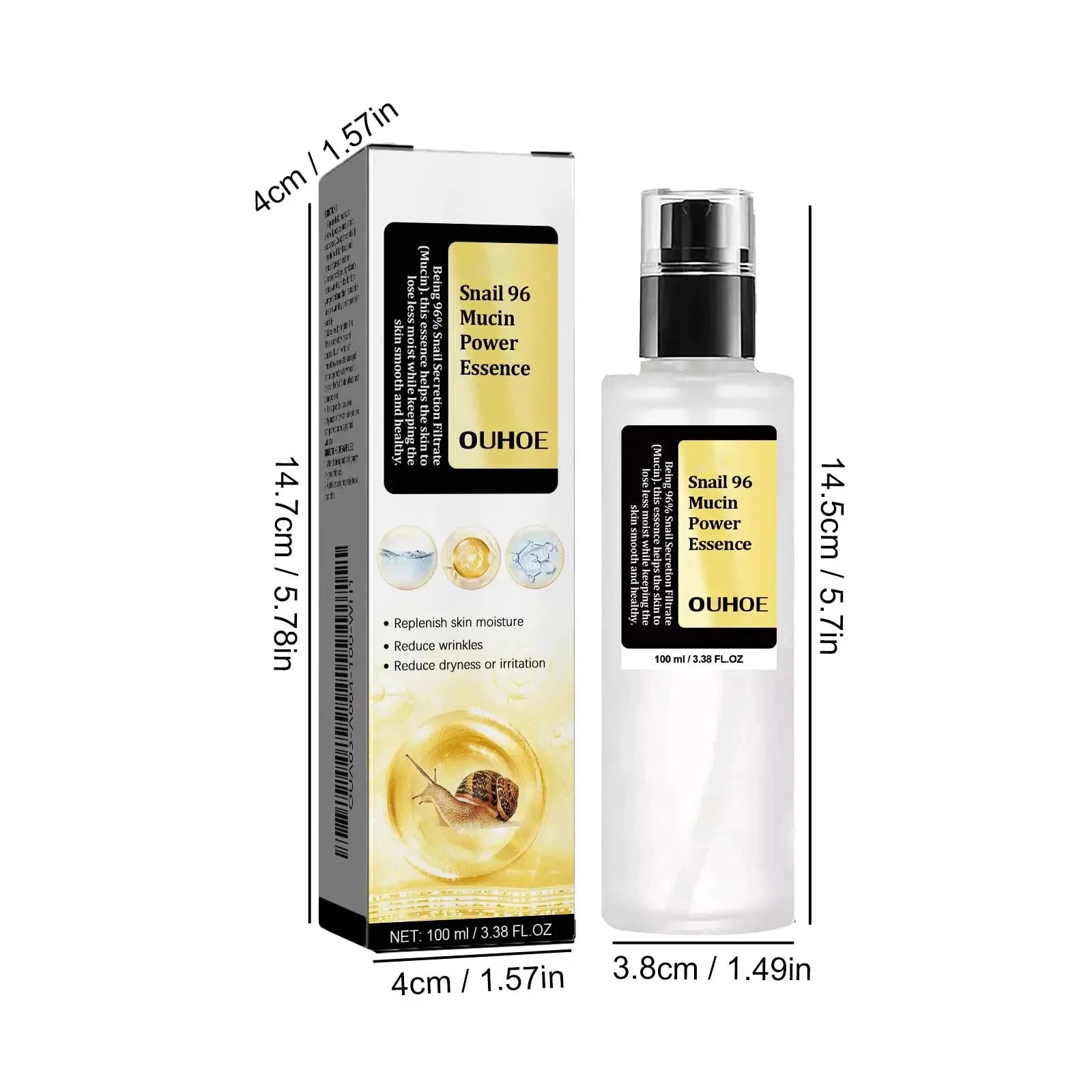 Snail Mucin Peptide Essence,Hyaluronic Acid Skin Repair Serum,Lightens Wrinkles And Dark Spots,Face Moisturizing and Hydrating Oasis Select