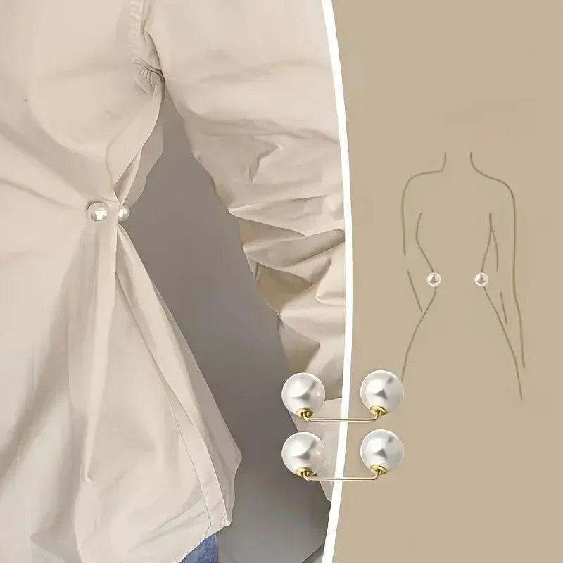 8PCS pearl non-slip safety pins Dress brooch decoration dress waist fastening pins collar adjustment scarf safety fashion Oasis Select