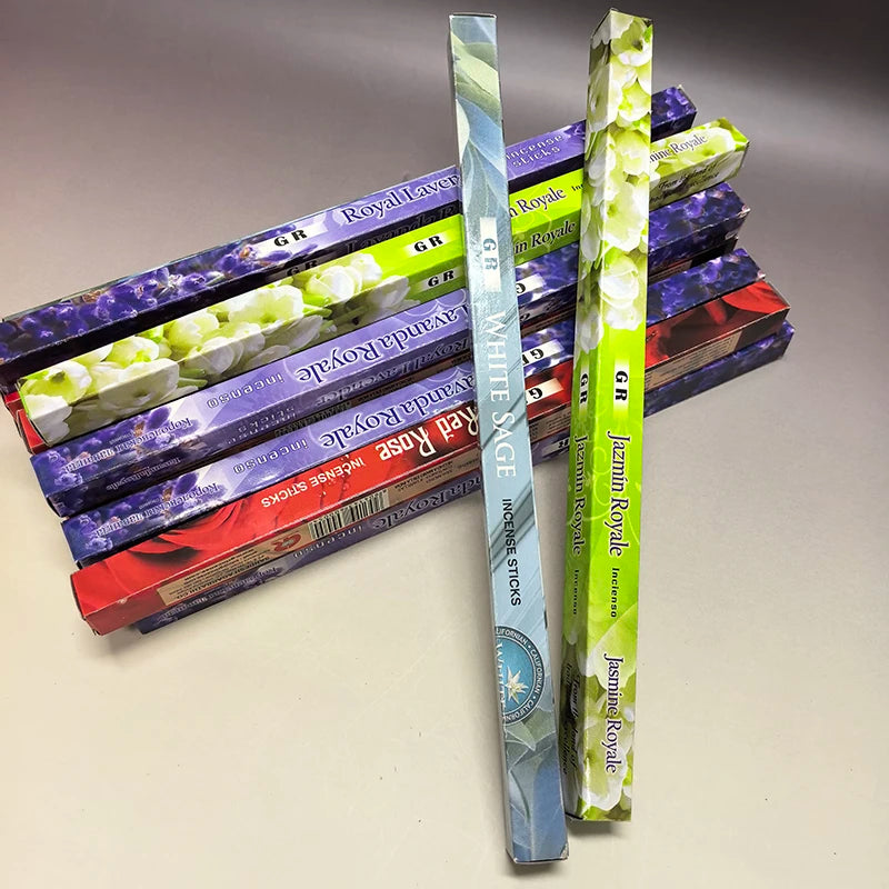 10/25Box Authentic Indian Incense Sticks Premium Handmade Rose Sage Jasmine Lavender for Meditation Yoga Buddha Home Aromatherap Oasis Select