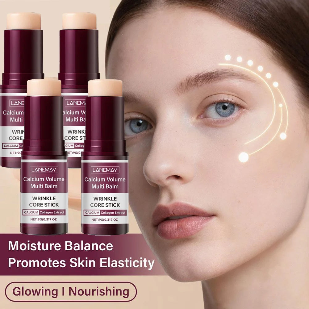 Collagen Multi Balm Stick Calcium For Face Neck Wrinkle Bounce Moisturizing Balm Non-Greasy Elasticity Glow Skin Care Cream Oasis Select