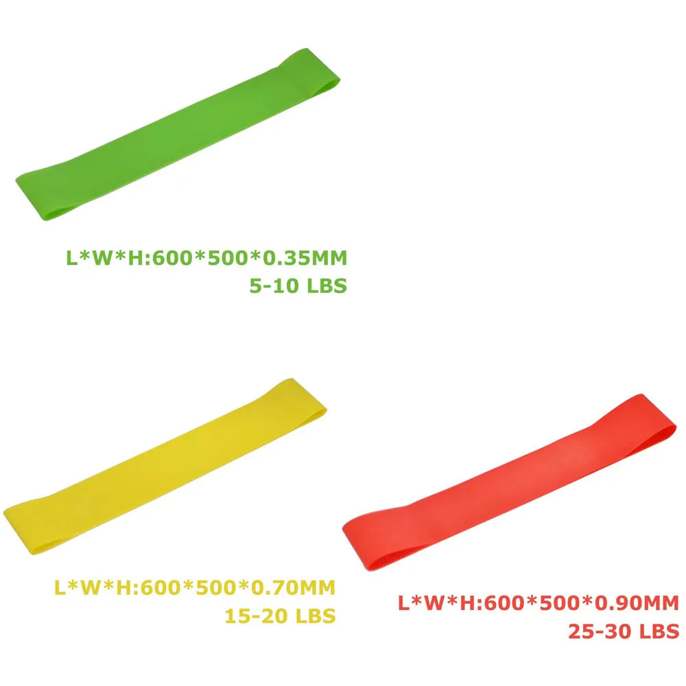 1/3/4Pcs Resistance Bands Yoga Band Fitness Exercise Training Hip Tension Band Leg Squat Dance Elastic Loop Stretch Band Oasis Select yellow-red-green