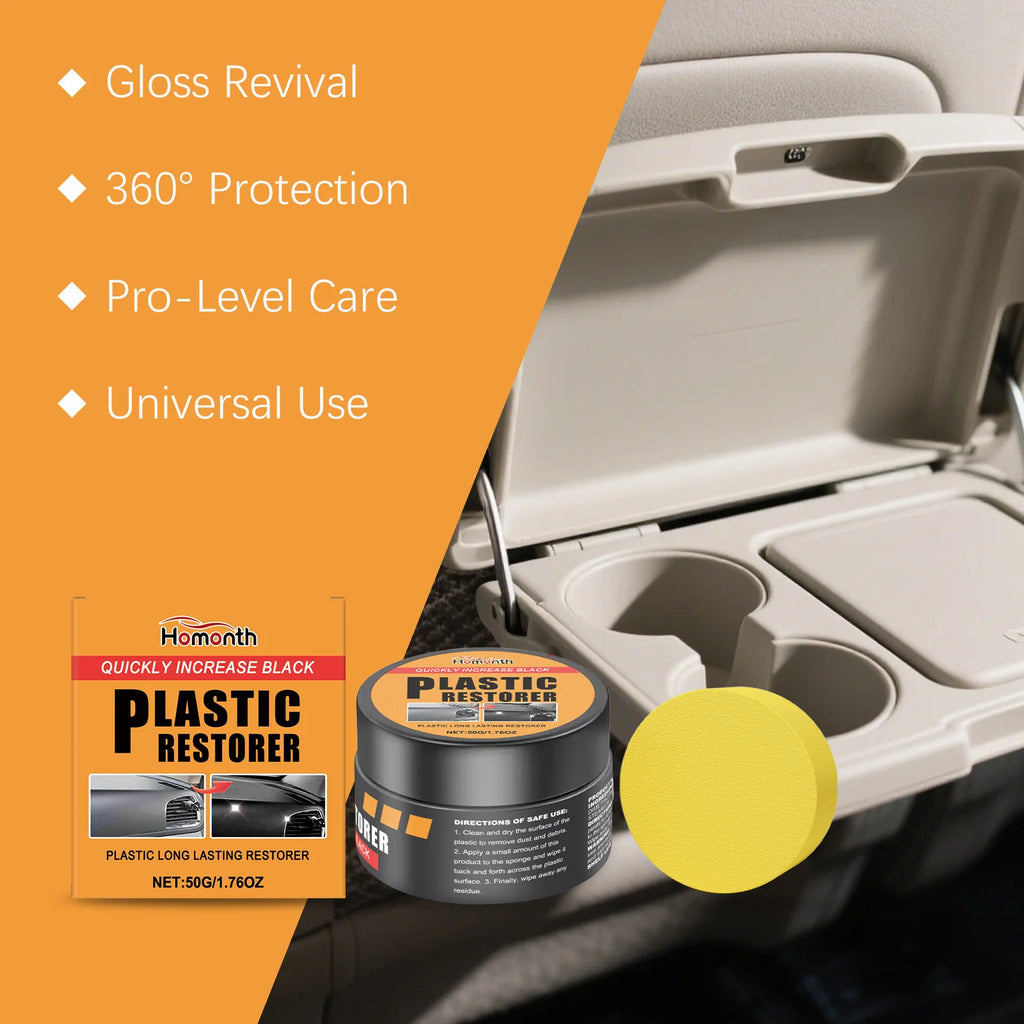 Automotive Interior Restorer Cream with Sponge Car Maintenance Cream UV Protection Repel Dust Stains Waterproof Repair Car Care Oasis Select