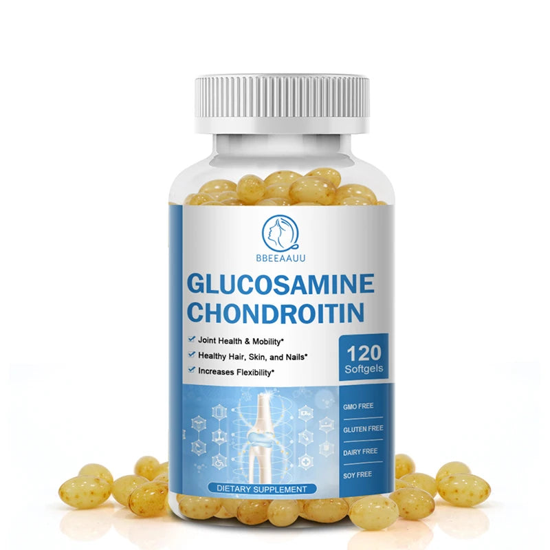 BBEEAAUU Vitamin D Glucosamine Chondroitin Capsules for Relieve Joint & Knee Pain Relieve Discomfort of Bones and Joint Oasis Select 120pcs 2Bottles United States