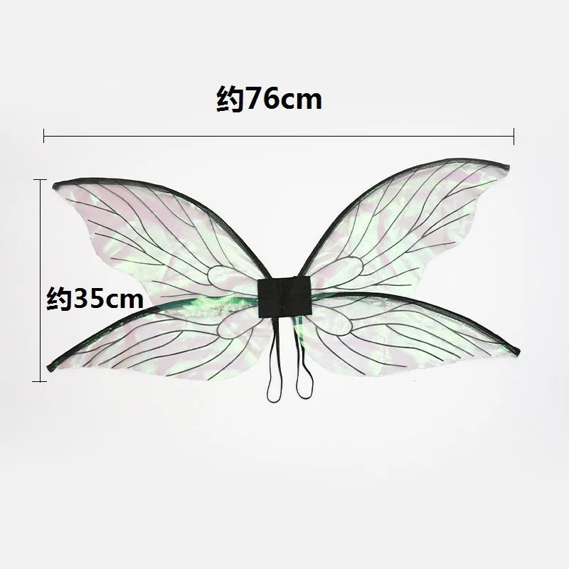 Festival Performances Butterfly and Cicada Wing Decorations Children's Activities Makeup Shows Dance Party Programs Props Oasis Select black Width 76CM 35CM