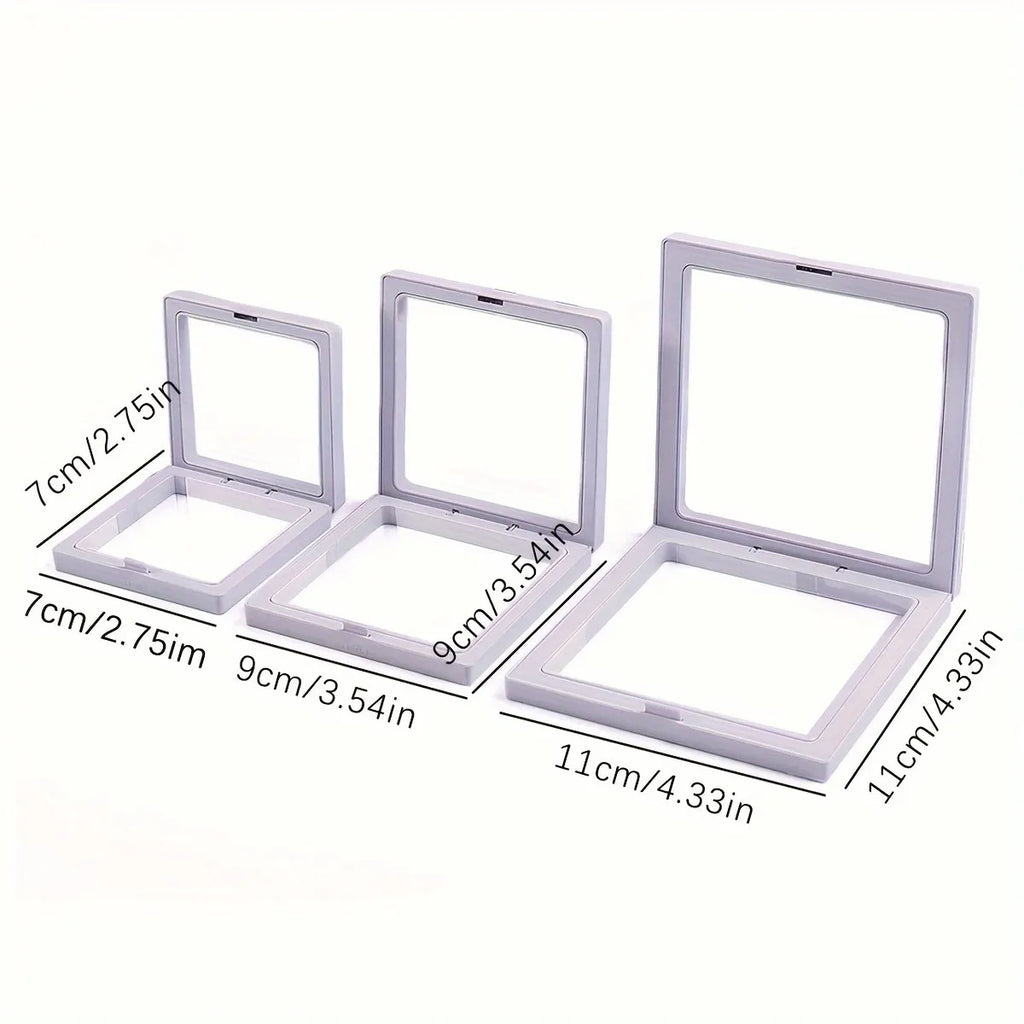 10pcs,Transparent floating display box, plastic film jewelry packaging box, jewelry, necklace, ring, and collectible storage box Oasis Select