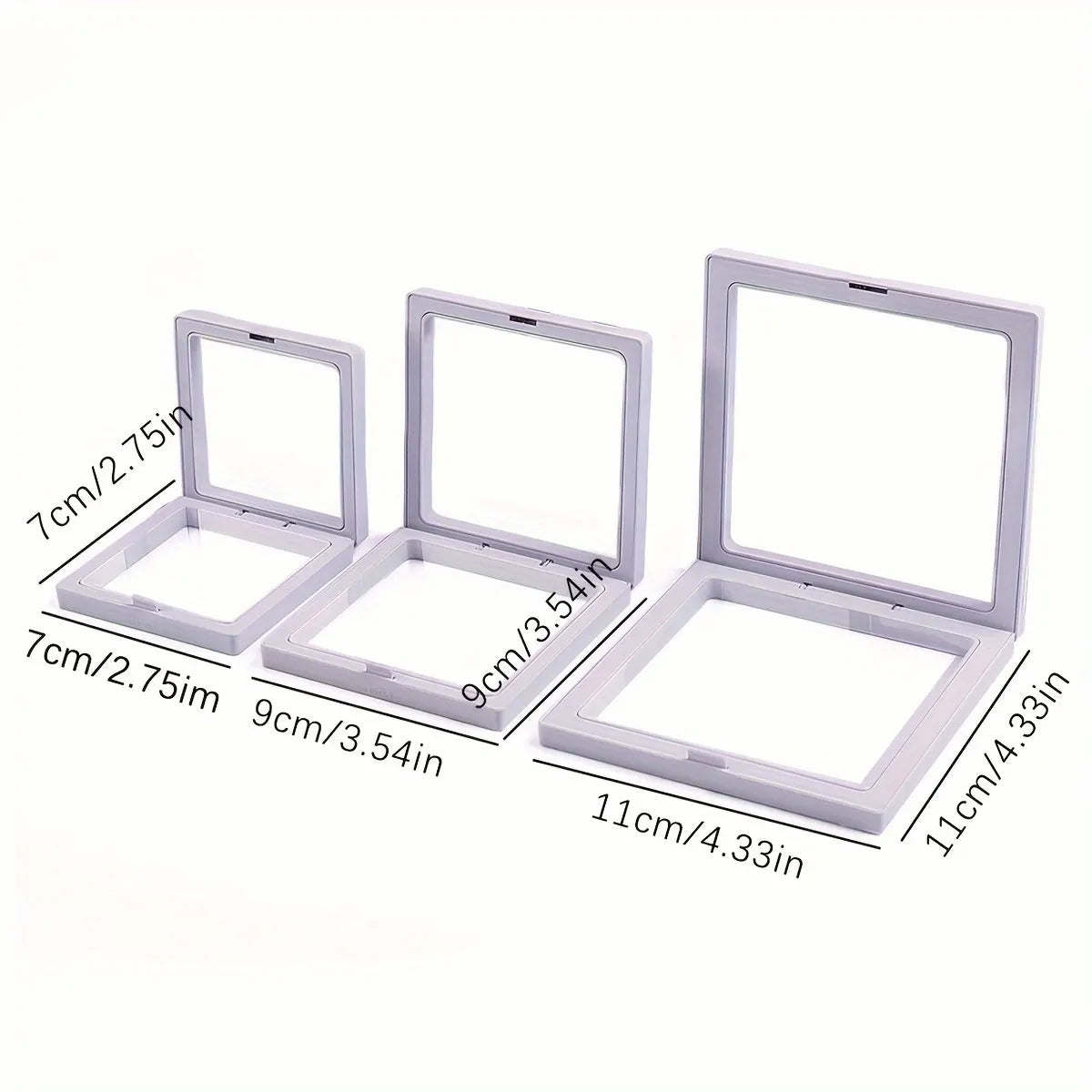 10pcs,Transparent floating display box, plastic film jewelry packaging box, jewelry, necklace, ring, and collectible storage box Oasis Select