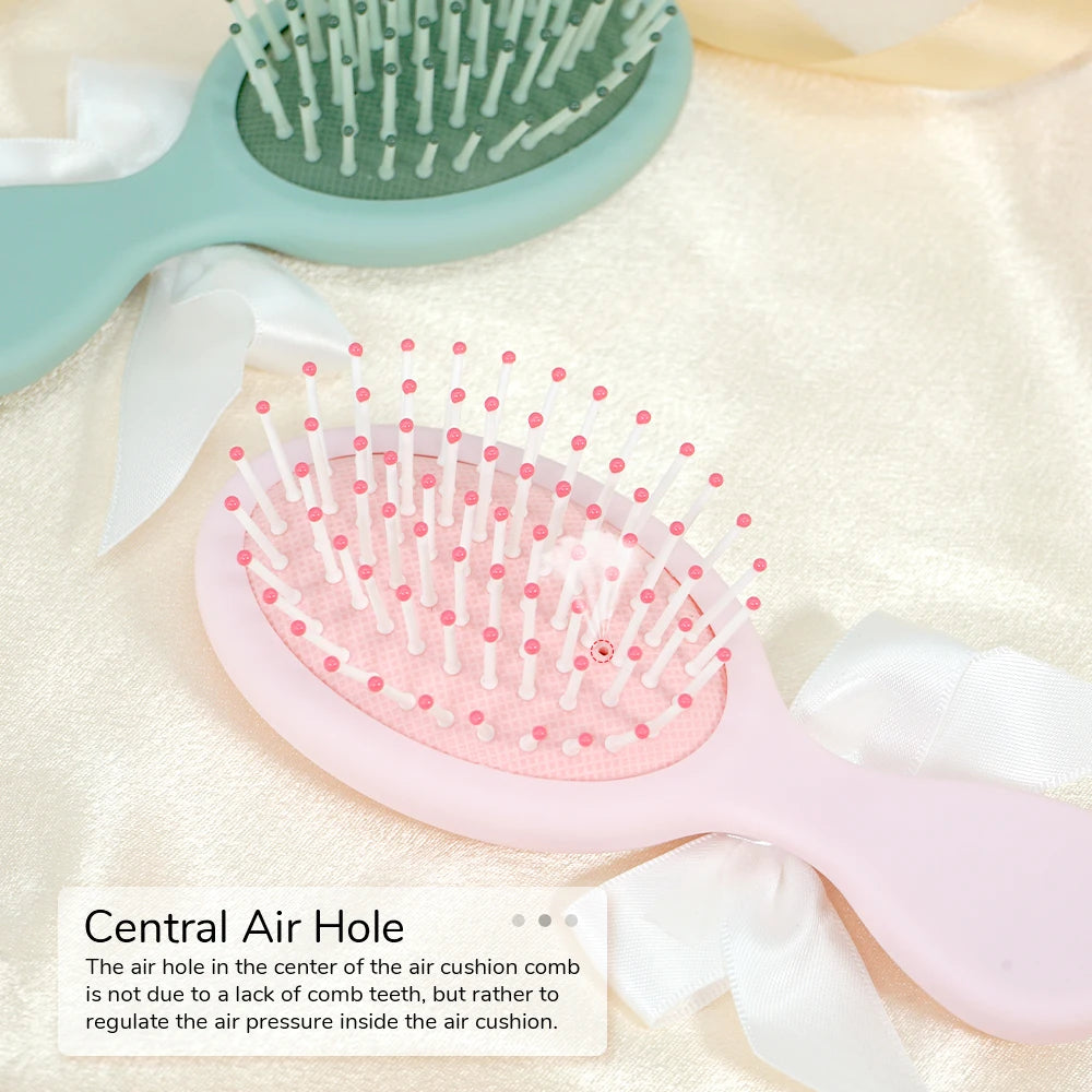 Cute Bowknot Air Cushion Hair Brush – 3 Pastel Colors Air Cushion Hair Brush Oasis Select