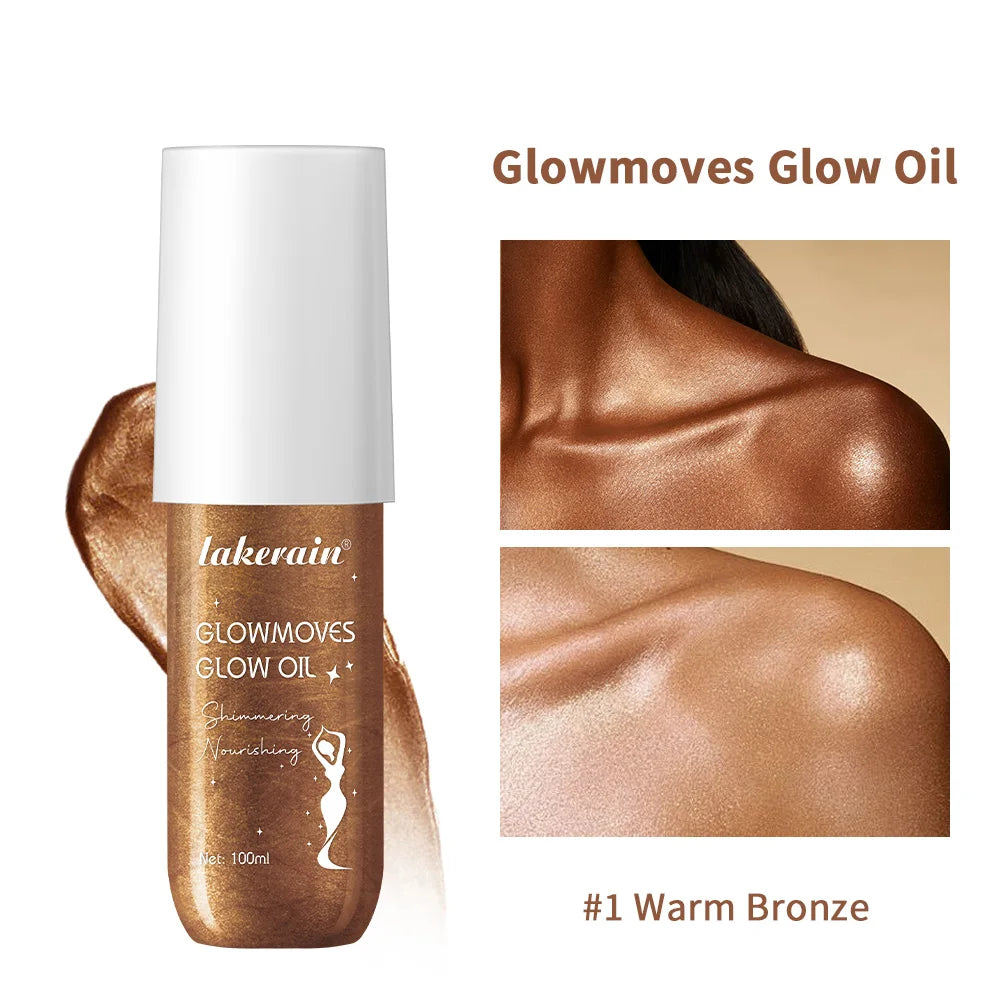 Body Care Glow Oil Glowmotions Glow Body Oil 100ml Hydrating Softening Brazilian Shimmer Bronze Non-Greasy Non-Sticky for Body C Oasis Select