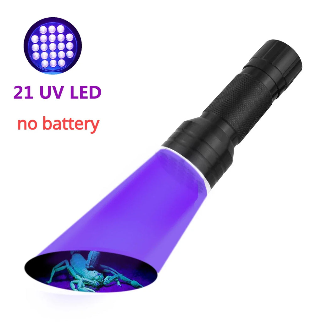 UV Blacklight Flashlight 9/12/21 LED – Pet Stain & Currency Detector