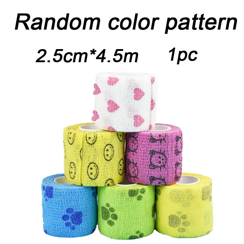 4.5m Medical Therapy Elastic Bandage Sport Protector Strap for Finger Joint Knee First Aid Kit Pet Dog Cat Self Adhesive Bandage Oasis Select 2.5cmx4.5m 1pc