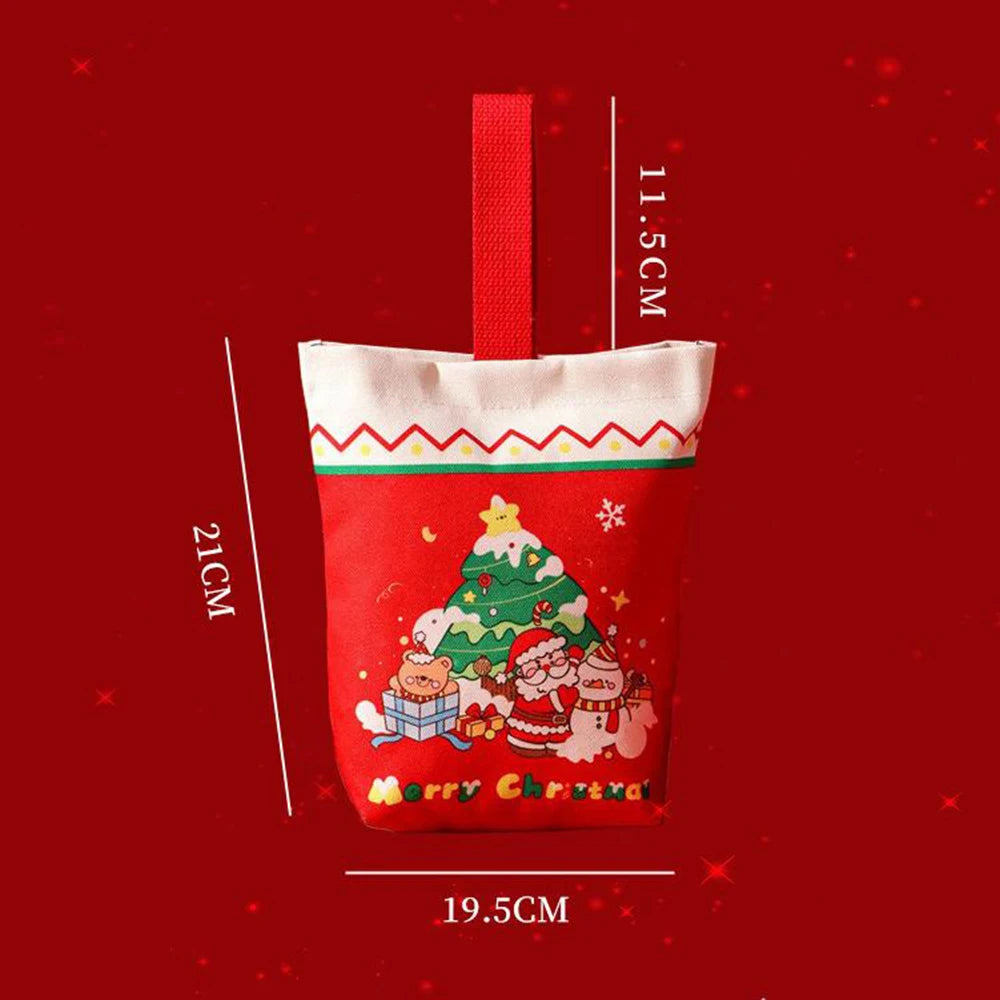 Christmas Canvas Gift Bag – Candy & Snack Tote | Holiday Bag