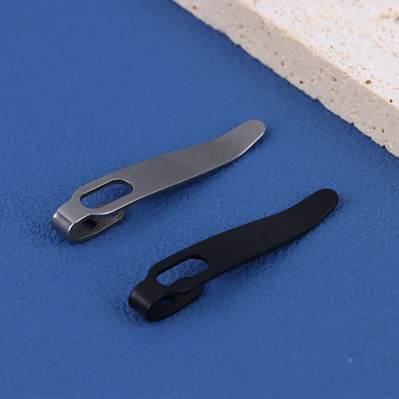 New 1 Set 420 Stainless Steel Material Knife Back Clip With 3pcs M2.5 Screws Pocket Waist Clamps For Knives DIY Make Accessories Oasis Select