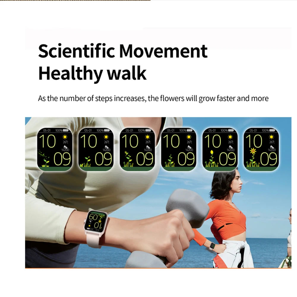 Women Smart Watch Blue Tooth Call Calendar Men Lady 3D Dynamic Dial Smartwath Sports Modes Heart Rate Health Watches Waterproof Oasis Select