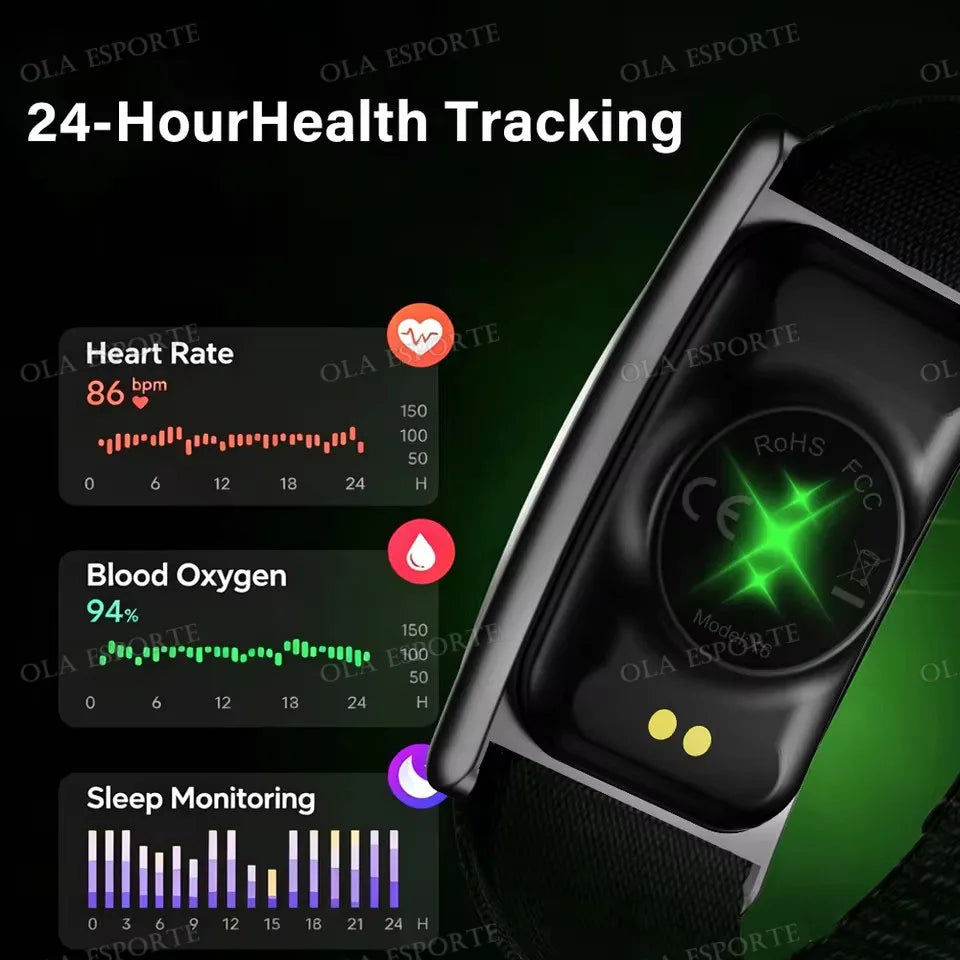 No Screen Fitness Bracelet – Heart Rate, GPS & IP68 Waterproof
