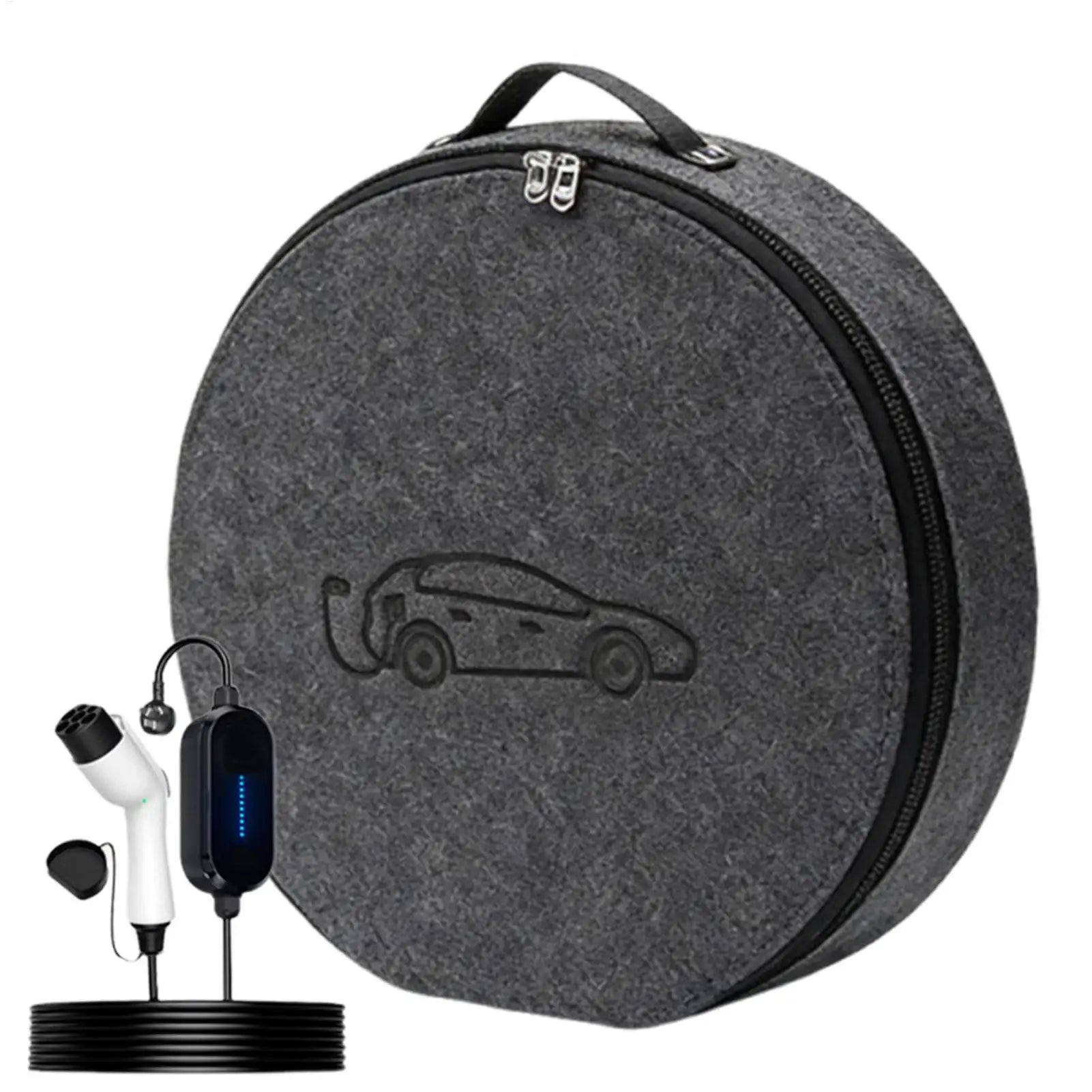 EV Charger Storage Bag Weatherproof Felt Vehicle Charging Cord Pouch EV Charger Cable Storage Bag Charging cable storage bag Oasis Select