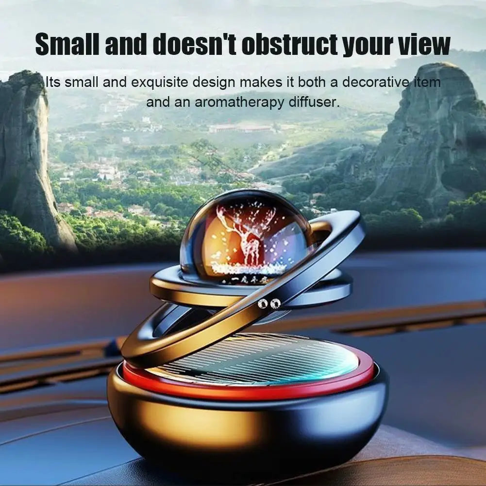 Solar Rotating Crystal Ball Car Aromatherapy Diffuser Ornament Car Aromatherapy Ornament Oasis Select