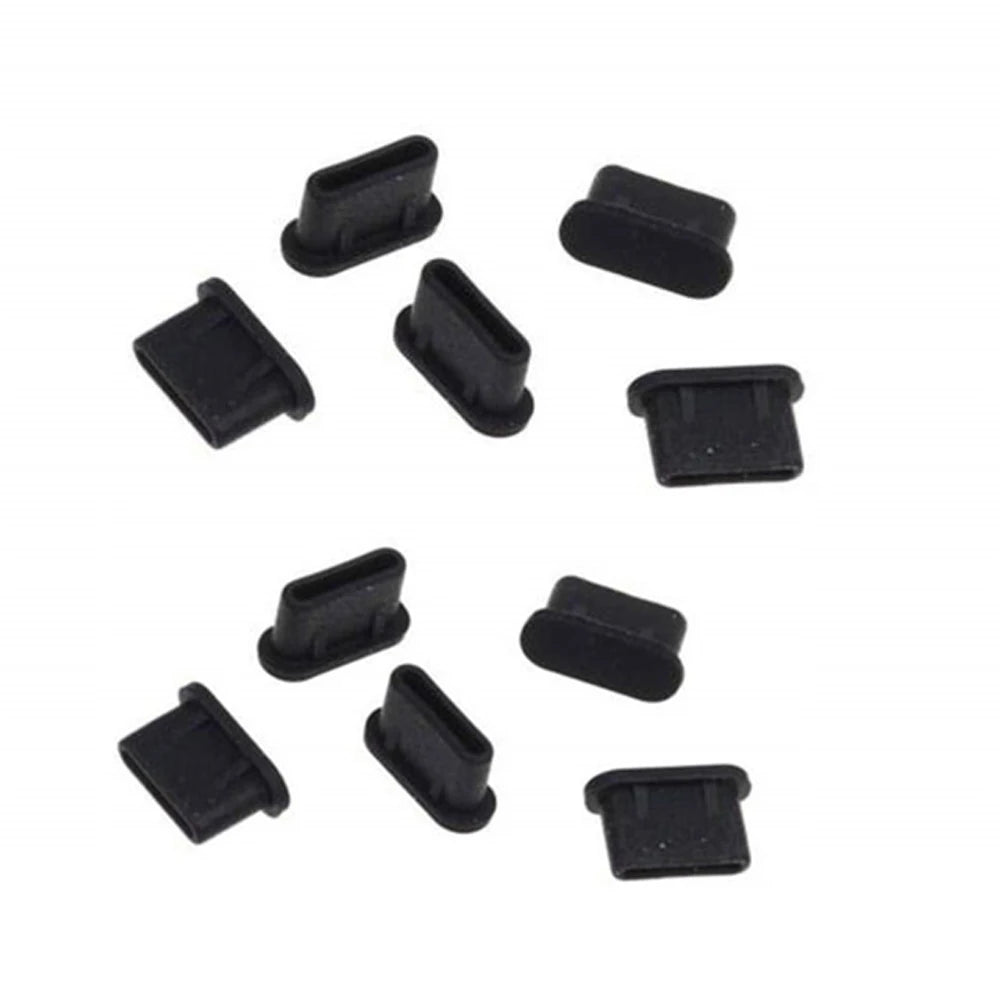 Cover Wire Protection Cap Dustproof Cover Cap USB Charging Port Protector USB Type-c Cable Type-C Dust Plug Anti Dust Plugs Oasis Select Black