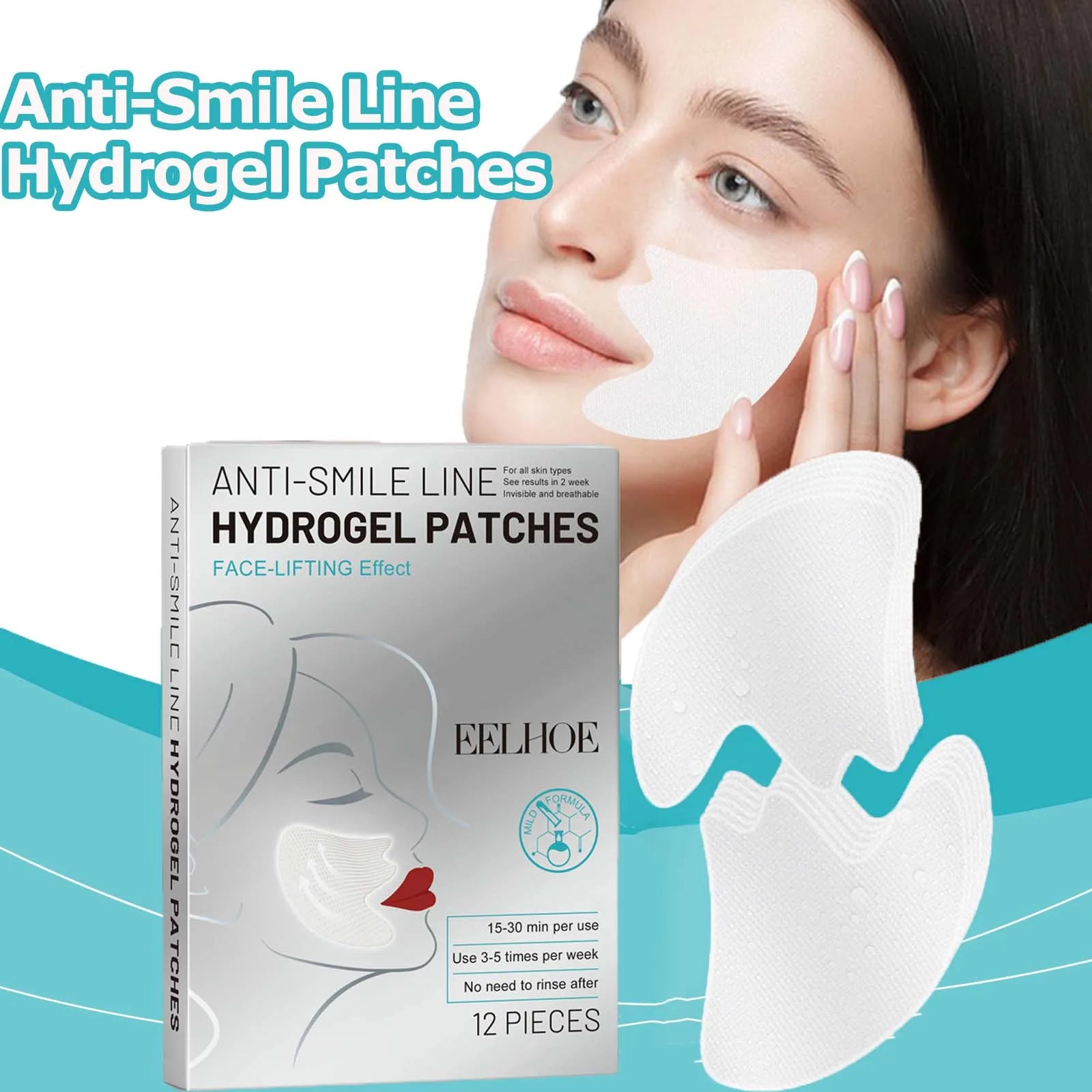 Smile Lines Patch Nasolabial Folds Patches Anti-Smile Line Lifting Firming Facial Skin Fade Fine Lines Marionette Lines Hydratin Oasis Select