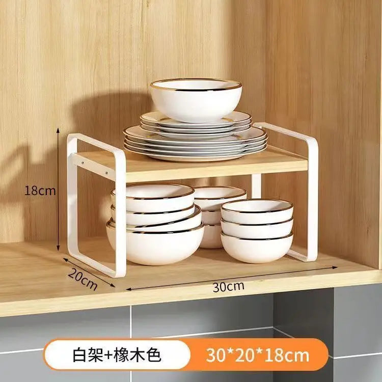 Countertop Kitchen Storage Rack – Layered Cabinet Organizer