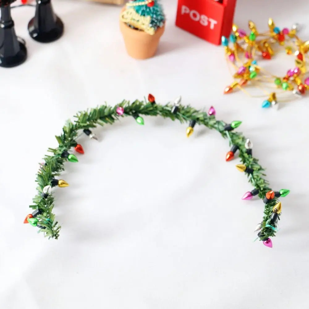 Simulation Dollhouse Lights Stripes Mini 1:12 Mini Lights Stripes Miniature 30CM Pine Branch Lights Stripes DIY Oasis Select