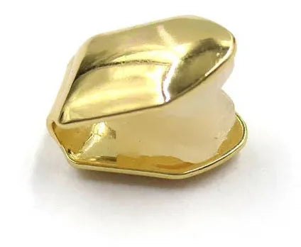1/3/5Pcs 4 Colors Custom Fit Gold Plated HipHop Single Tooth Grillz Cap Top Bottom Dental Grill Teeth Caps Halloween Cosplay Oasis Select Gold
