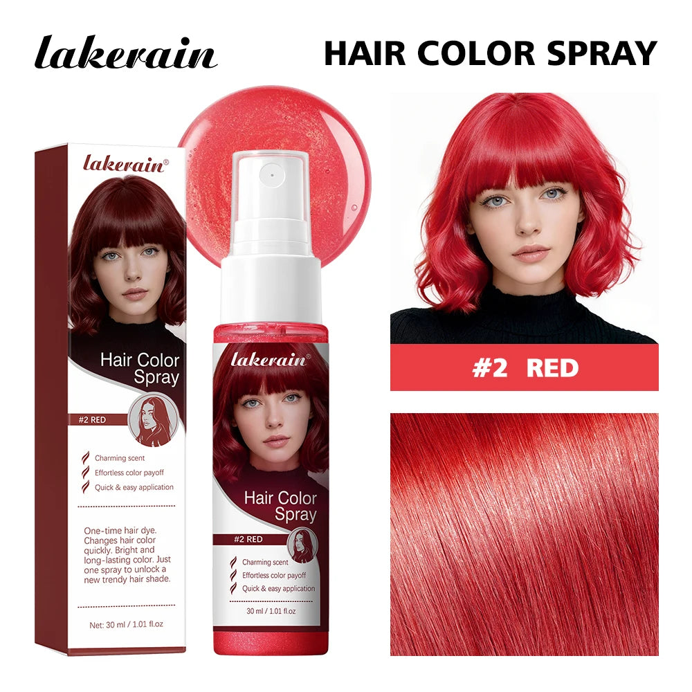 Hair Color Spray Disposable Hair Dye Spray DIY One-Time Hair Color Liquid Washable 8 Colors Party Temporary Hair Styling Spray Oasis Select Red
